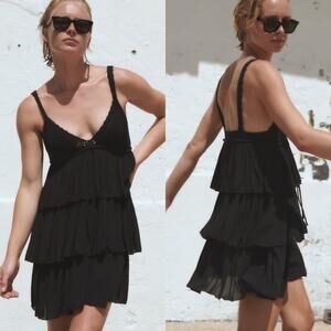 ZARA MIXED RUFFLED KNIT DRESS